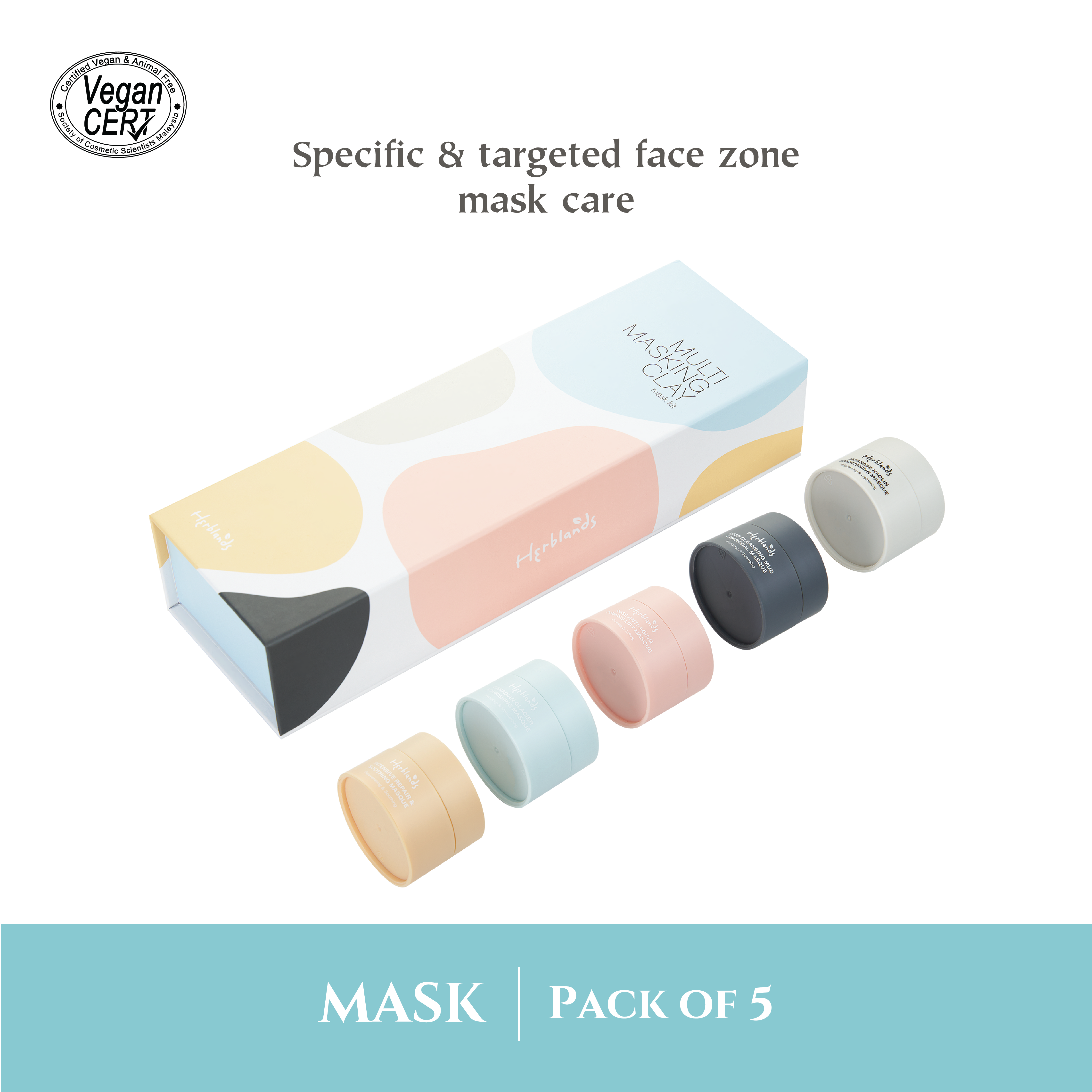 Herblands Multi Masking Clay Kit (Pack of 5)